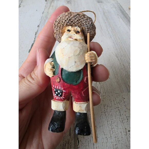 Vintage silvestri farmer Santa walking ornament Xmas tree dance - Picture 7 of 8